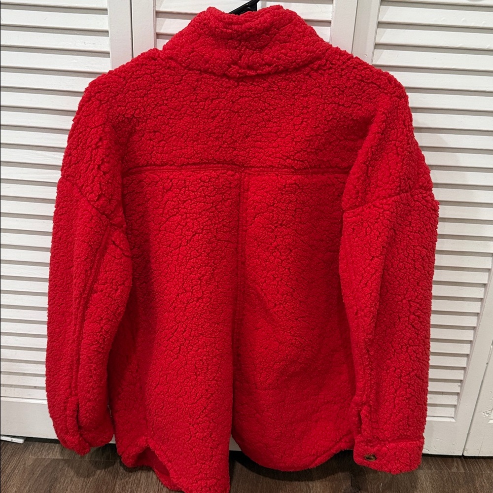 No Boundaries Red Sherpa Jacket - Picture 2 of 2
